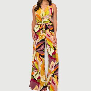 🌺 Last Tango Retro Wide-Leg Jumpsuit | Sleeveless Tie Waist | Size M